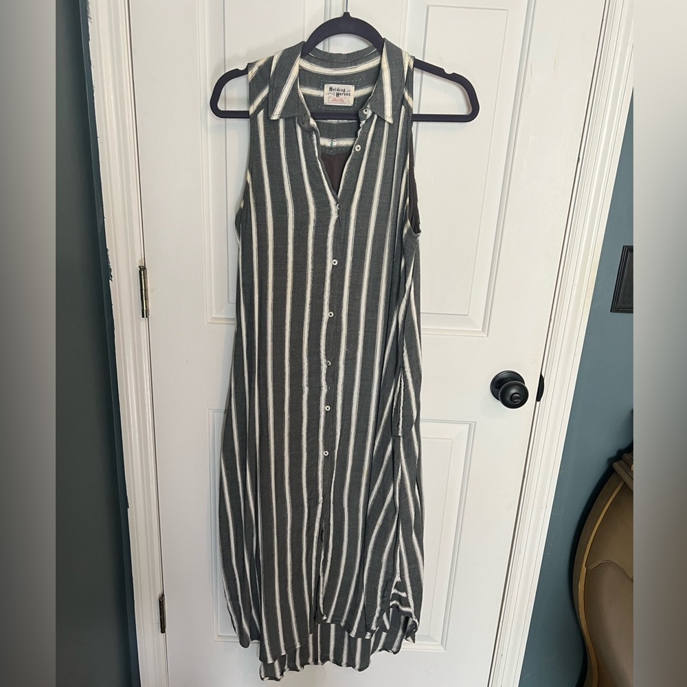 Sleeveless striped button-down dress from urban outfitters
